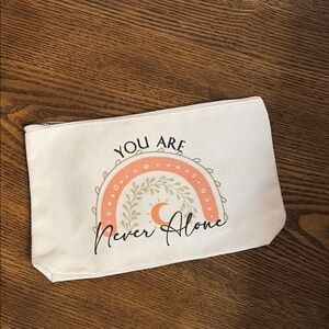 Canvas Pouch with Inspirational Quote You Are Never Alone